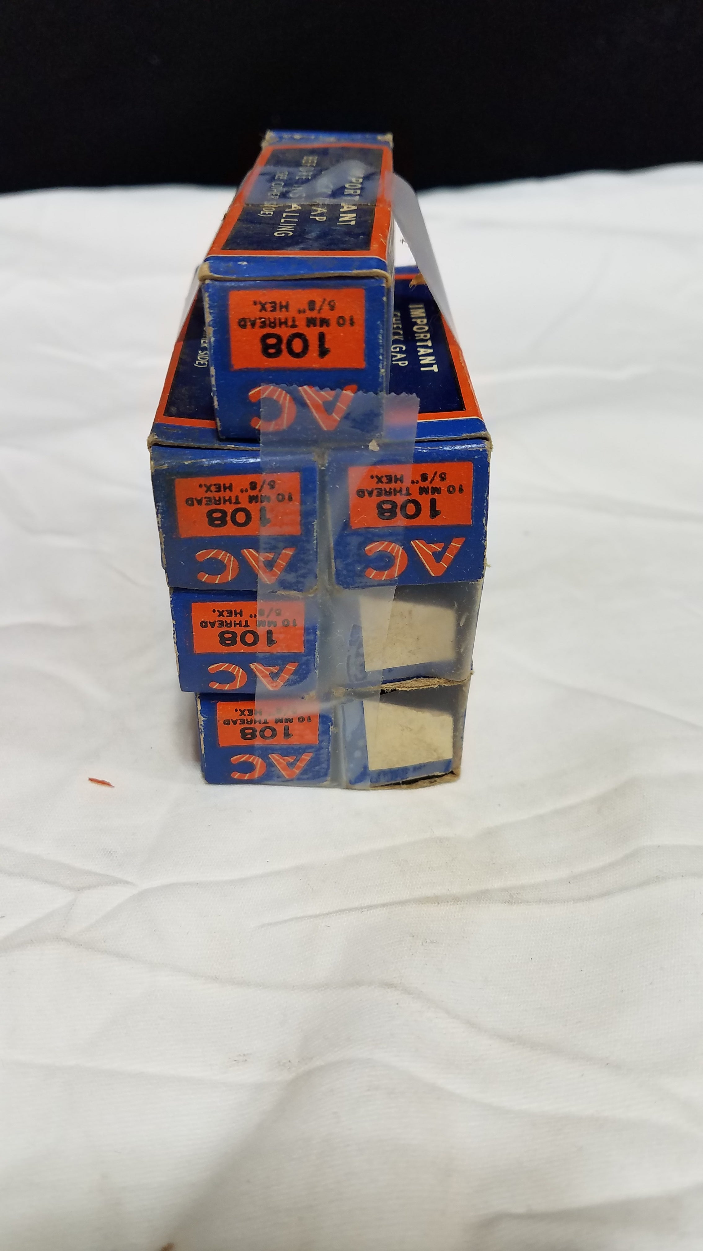 Rare Vintage 7 AC 108 Spark Plugs in Original Boxes