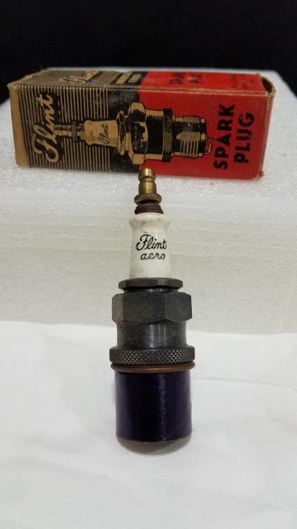 Rare Vintage Flint Aero A-23 Spark Plug with Box