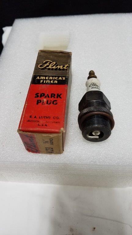 Rare Vintage Flint Aero A-23 Spark Plug with Box