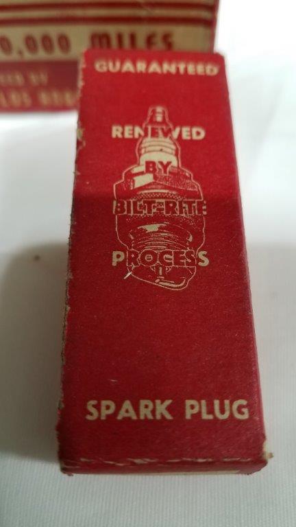 Rare Vintage Spark Plug Lot - Champion A-8 and Pipe Plug, empty Bilt-Rite and Y-Ko Empty Boxes