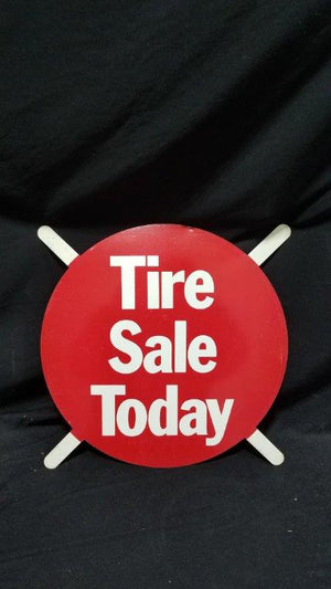 Shell Oil Tire Sale Today NOS Metal Tire Insert Sign 15 3/4"