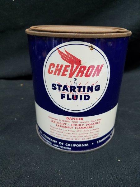 Chevron Starting Fluid Metal Can