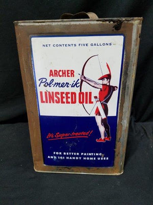Archer 5 Gallon Linseed Oil Metal Square Can