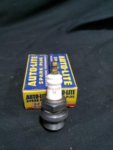 Vintage Auto-Lite T-7 Spark Plugs (Lot of 2)