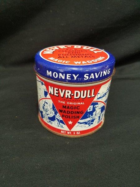 Nevr-Dull Vintage 5 oz Metal Wadding Polish Can
