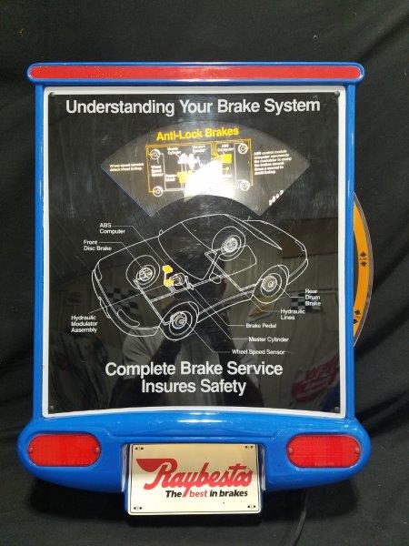 Raybestos Brakes Lighted Advertising Sign w/ Dial 28" x 21"