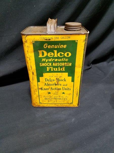 Delco Hydraulic Shock Absorber Fluid 1 Gallon Metal Oil Can