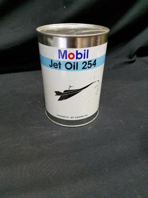 Mobil Jet Oil Full Quart Metal Motor Oil Can