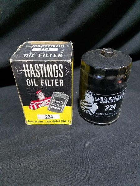 Hastings Oil Filter 224 w/ Graphic and Original Box NOS