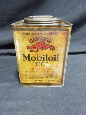 Mobiloil Gargoyle "CC" 5 Lb Square Metal Grease Can