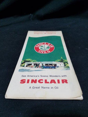 Sinclair Oils 1959 Delaware Maryland Virginia West Virginia Road Map