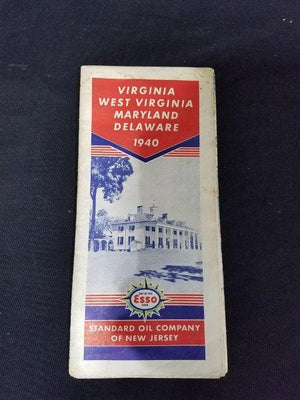 Esso 1940 Virginia, West Virginia, Maryland Delaware Road Map