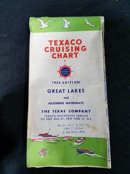 Texaco 1954 Edition Great Lakes Cruising Chart Map