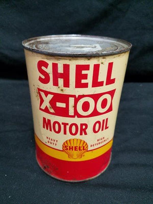 Shell X-100 Full Quart Motor Oil Can
