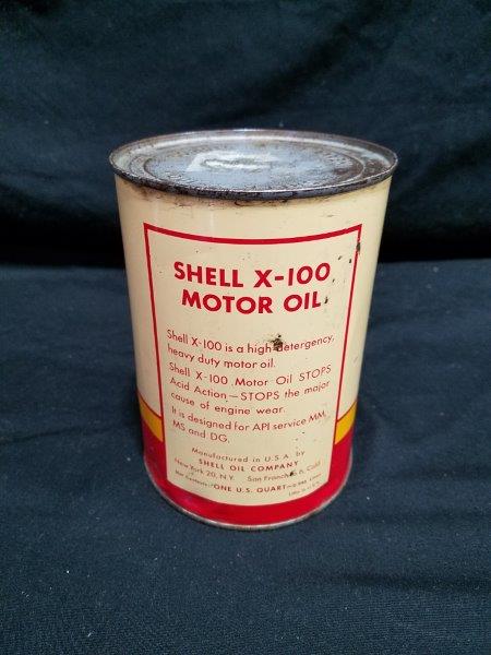 Shell X-100 Full Quart Motor Oil Can