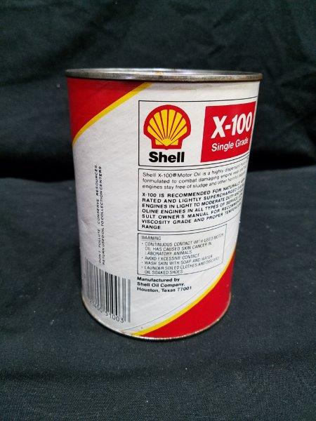 Shell X-100 Full Quart Composite Motor Oil Can
