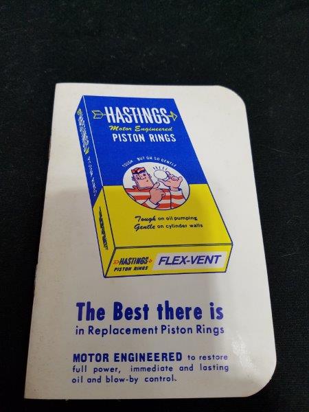Hastings Piston Rings 3" x 5" NOS Notepad with graphics