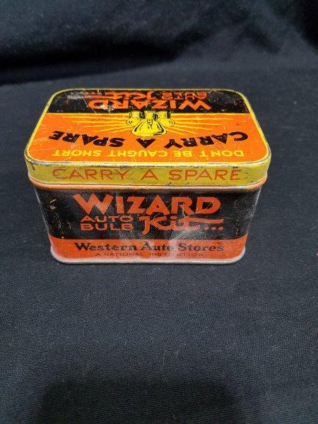 Western Auto Wizard Auto Bulb Kit Tin Can