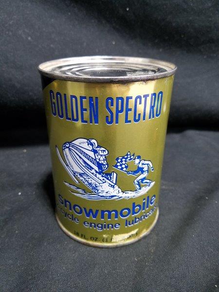 Golden Spectro 18 oz Full Metal Snowmobile Motor Oil Can