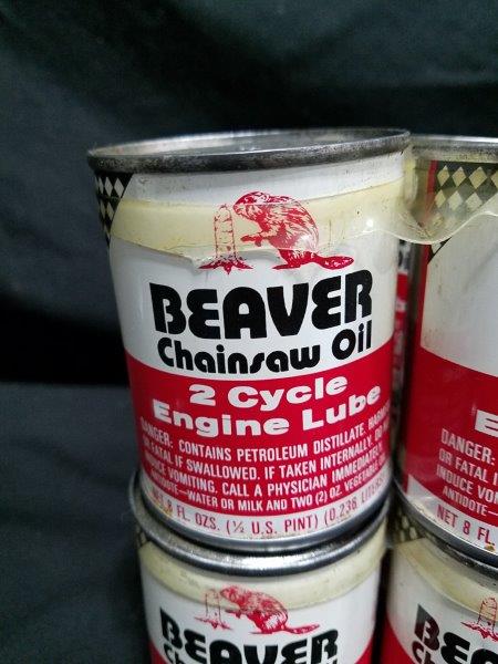 Beaver 8 oz 2 Cycle NOS Chainsaw Motor Oil Can