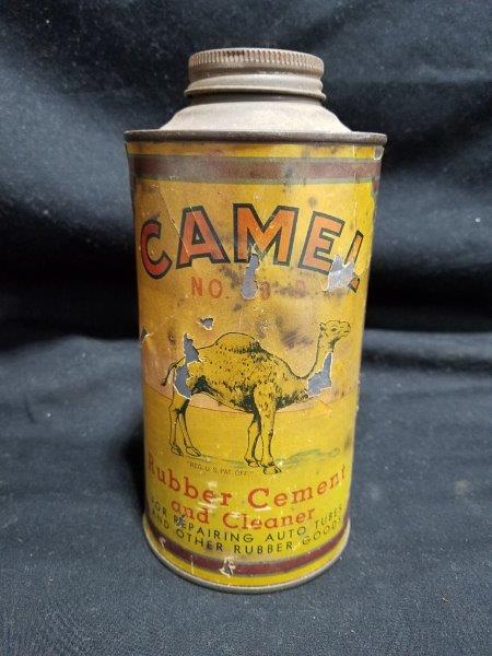 Camel Rubber Cement & Cleaner Quart Paper Label Can