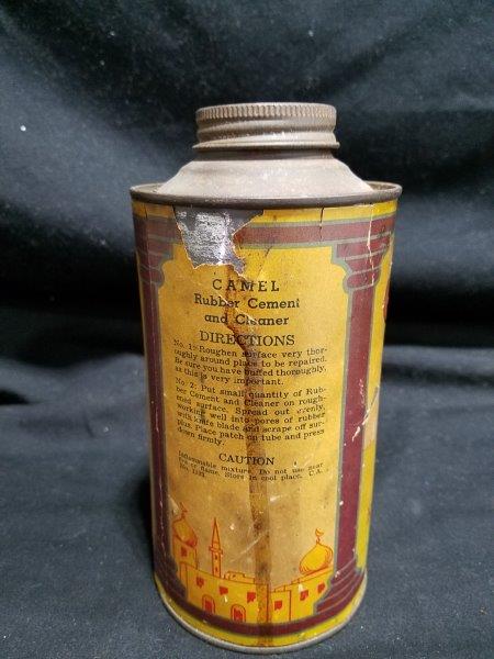 Camel Rubber Cement & Cleaner Quart Paper Label Can