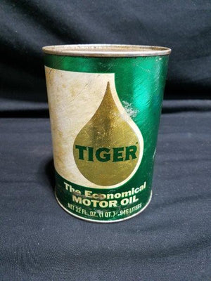 Lion Oil Tiger Quart "The Economical" Motor Oil Can
