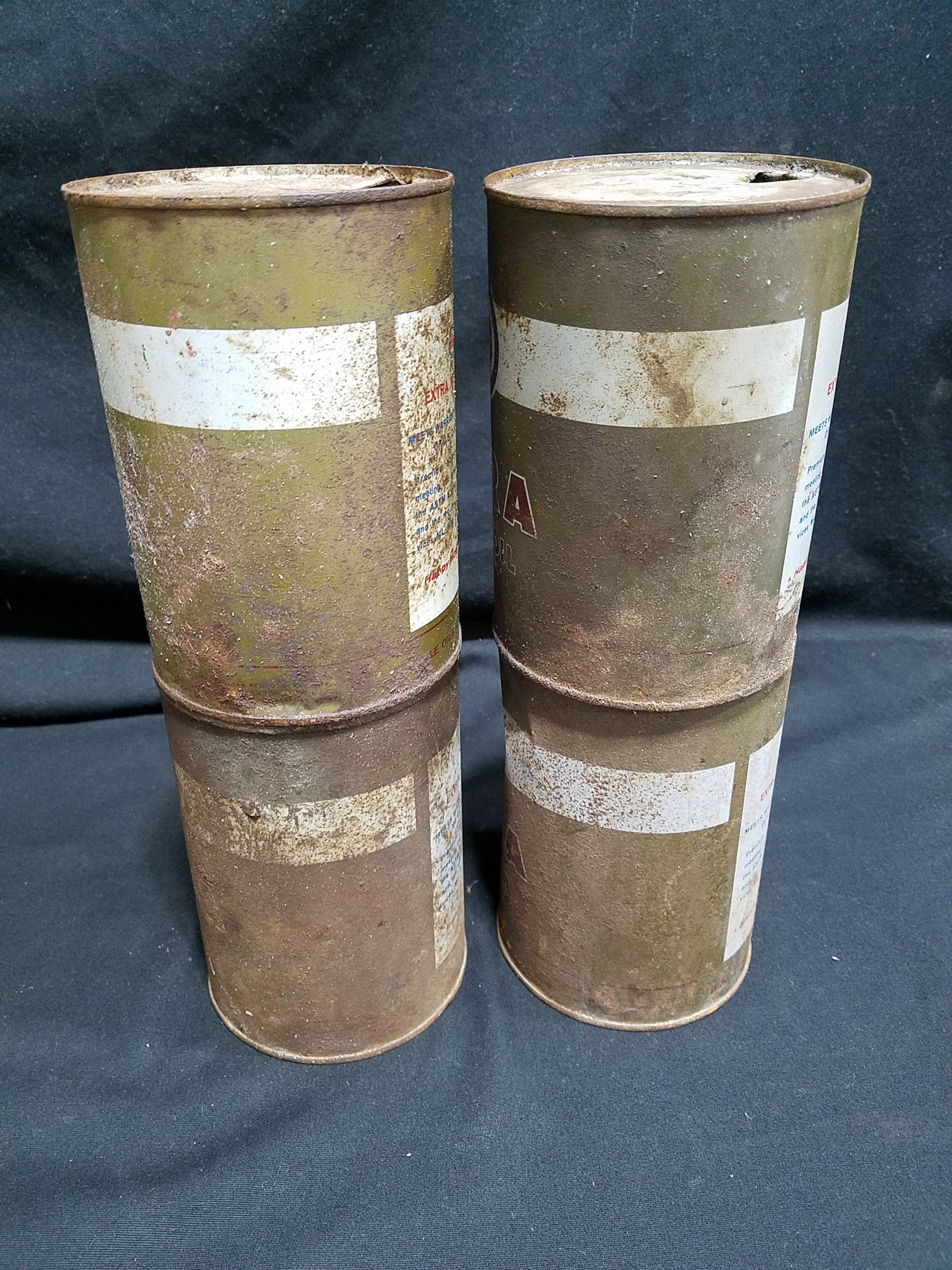 Esso Quart Extra Motor Oil Cans (Lot of 4)