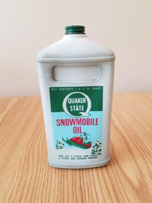 Quaker State Quart Snowmobile Motor Oil Bottle - Not Can