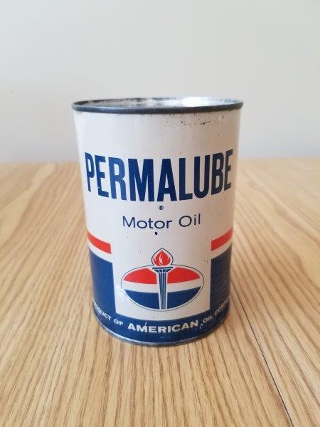 American Permaulube Full Quart Metal Motor Oil Can