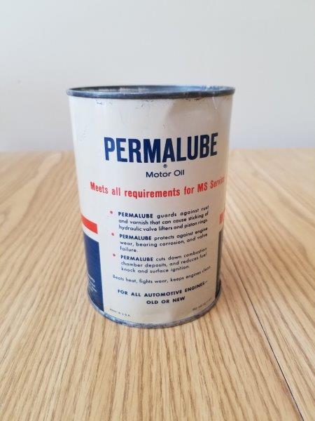 American Permaulube Full Quart Metal Motor Oil Can