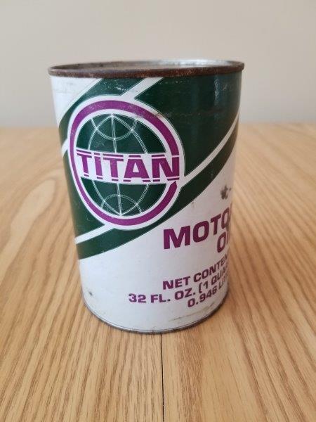 Titan Empty Quart Motor Oil Can