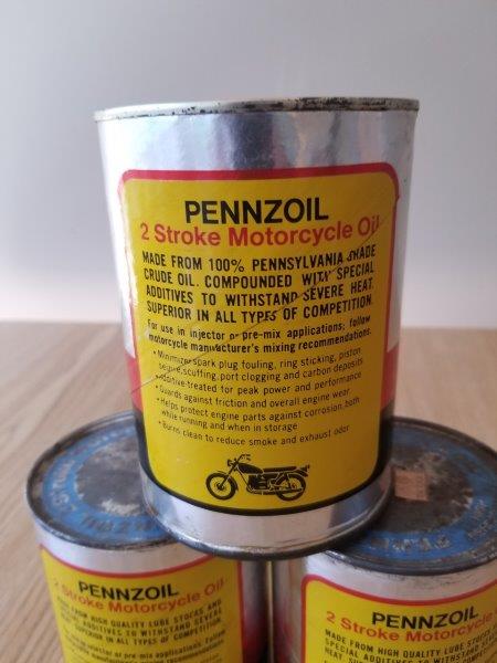 Pennzoil 2 Stroke Motorcycle Motor Oil Can