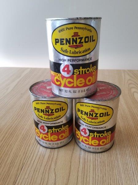Pennzoil 4 Stroke Motorcycle Motor Oil Can