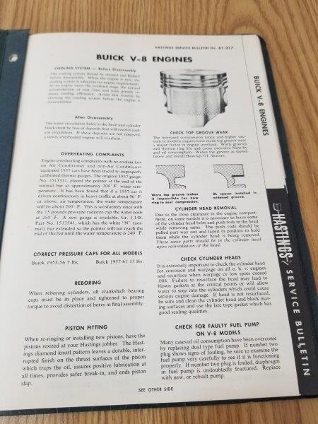 Hastings Casite Piston Rings 1962 Service Bulletin Manual
