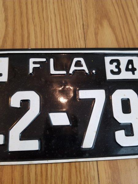 1934 Florida GL license Plate