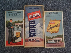 Atlantic Pennsylvania New York New Jersey Roap Maps (Lot of 3)