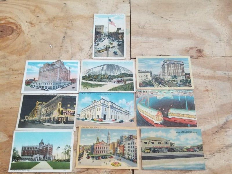 Vintage Boston Reno Memphis Atlanta Virginia Florida Post Cards (lot of 10)