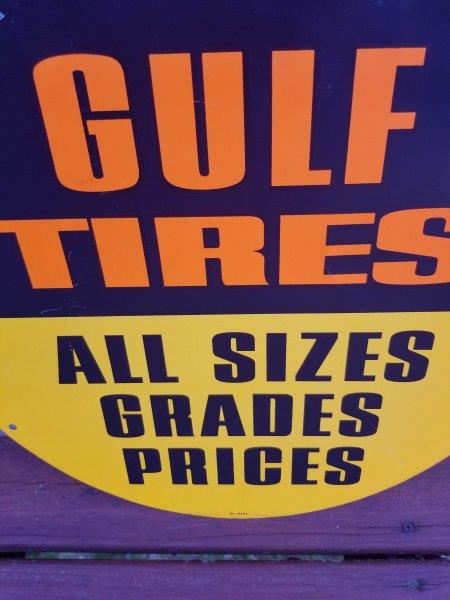 Gulf Oil Tires All Sizes Tire Insert Sign