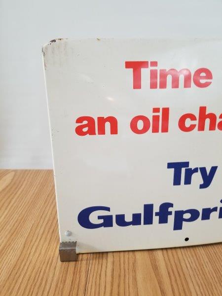 Gulfpride Oil Change Gas Pump Motor Oil Rack Sign