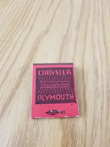Chrysler Plymouth Matchbook - Bernville, PA