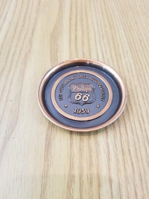 Phillips 66 1959 Service Station Award Bronze Embossed Drink Coaster